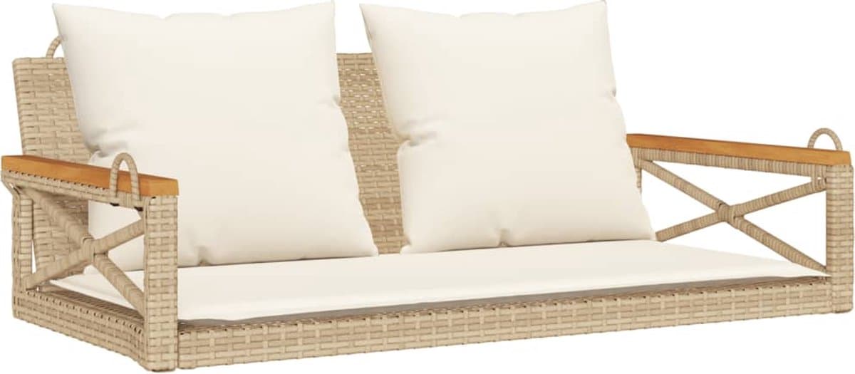 VidaXL Schommelbank met kussens - 109 x 62 x 40 cm, beige
