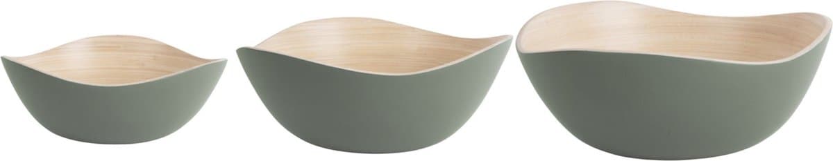 Present Time Schaal Bowl Set Puro Organic - Groen - Ø28cm - Bamboe - Modern - Woonkamer - Moederdag - Moederdag cadeautje - Moederdag cadeau voor mama