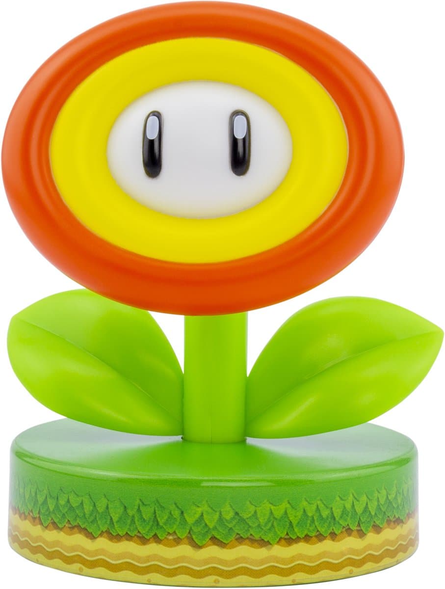 Paladone Super Mario Mini Lamp Vuurbloem - 10 cm, Geel, Groen, Rood