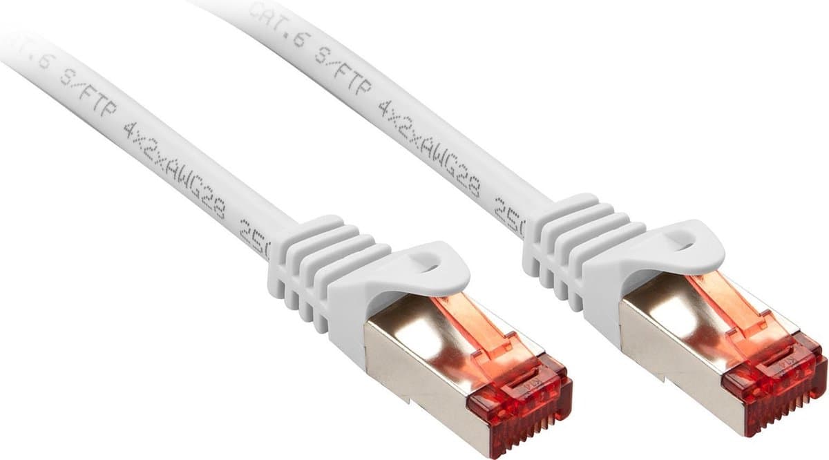 LINDY 47387 RJ45 Netwerkkabel, patchkabel CAT 6 S/FTP 7.50 m Wit 1 stuk(s)