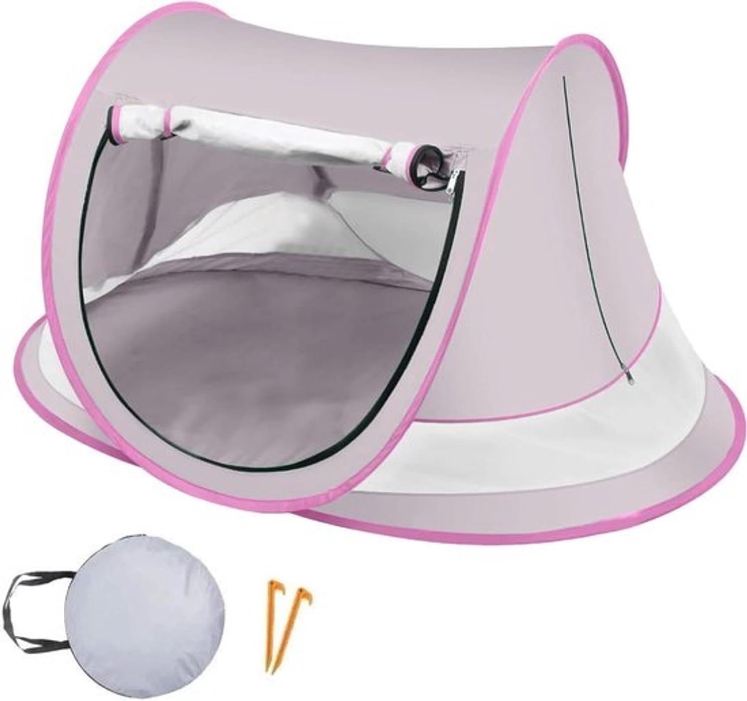 Babystrandtent - Zonnetent voor baby - Bescherming buiten - UPF 50+ UV-bescherming - 110x70x50 cm - Lichtroze