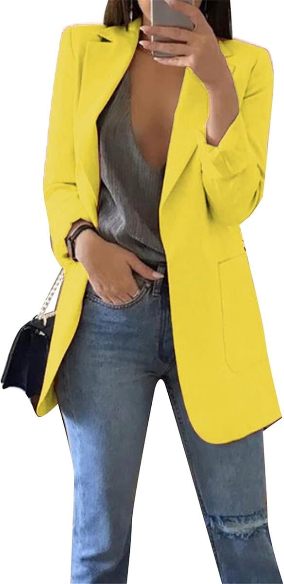 Lente Kort Mouw Jakje Met Dubbele Zijzak Elegante Lange Mouwen Blazer Fashion Pak Mode Pak Trenchcoat