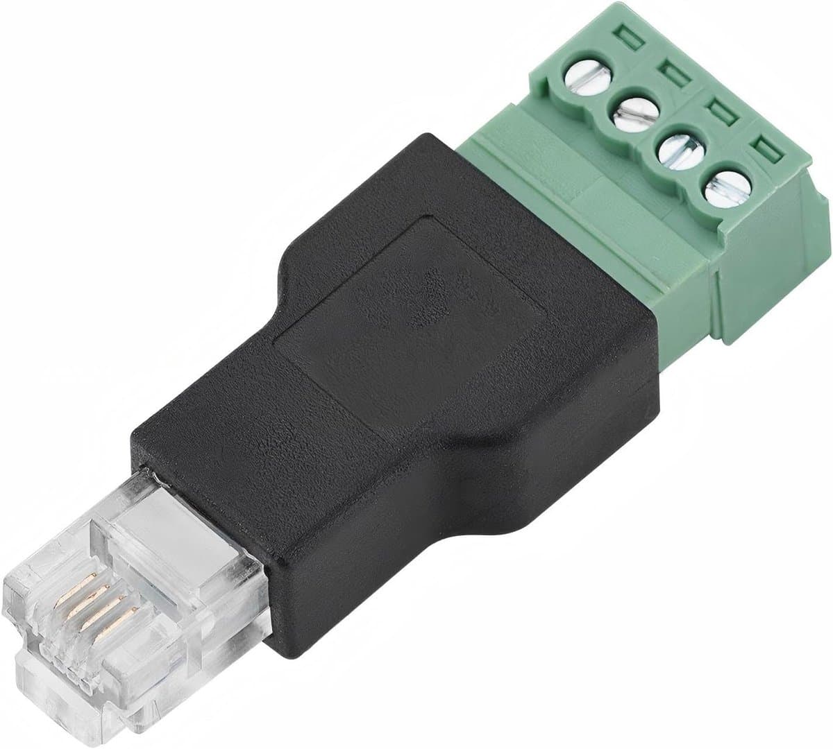 Ethernet-aansluiting RJ11 6P4C stekker naar 4-pins schroefklemverbinder, ethernetstekker RJ11-stekker voor modem