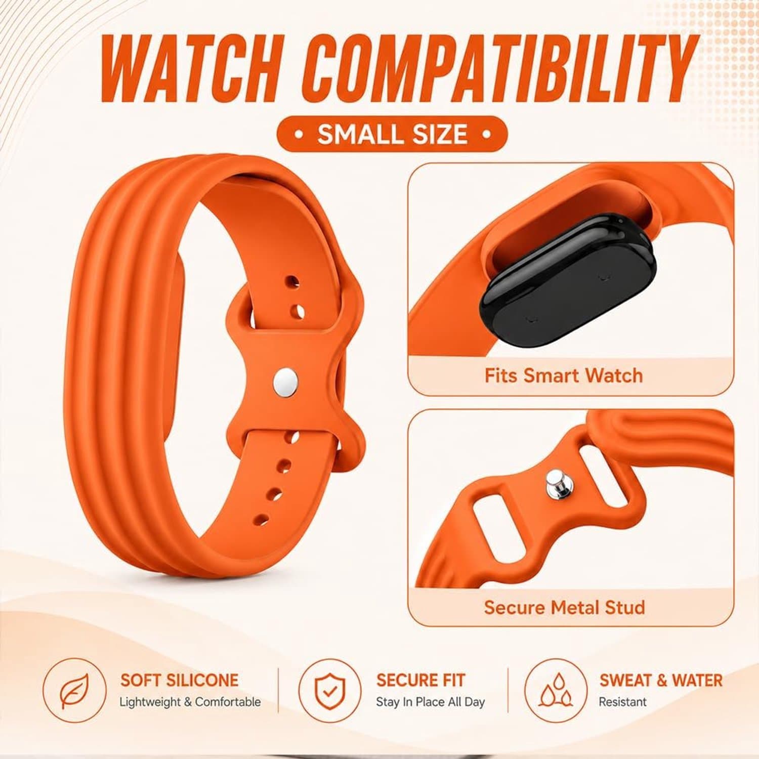 Armband compatibel met Google Fitbit Air, zacht, verstelbaar, oranje