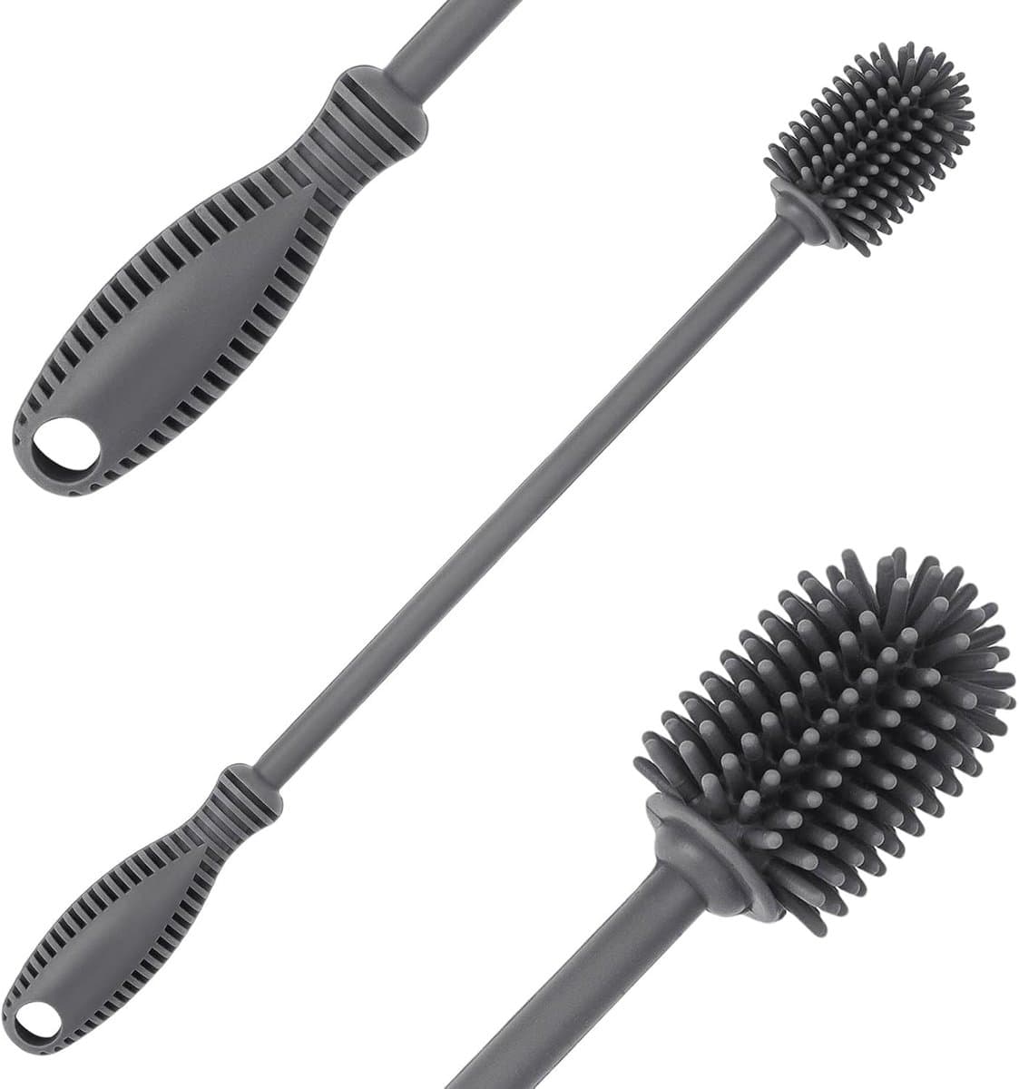 Langwerpige Siliconen Flesborstel voor het Reinigen van Babyflessen, Sportflessen en Glaswerk - 31 cm Schoonmaakborstel (1 Pack)