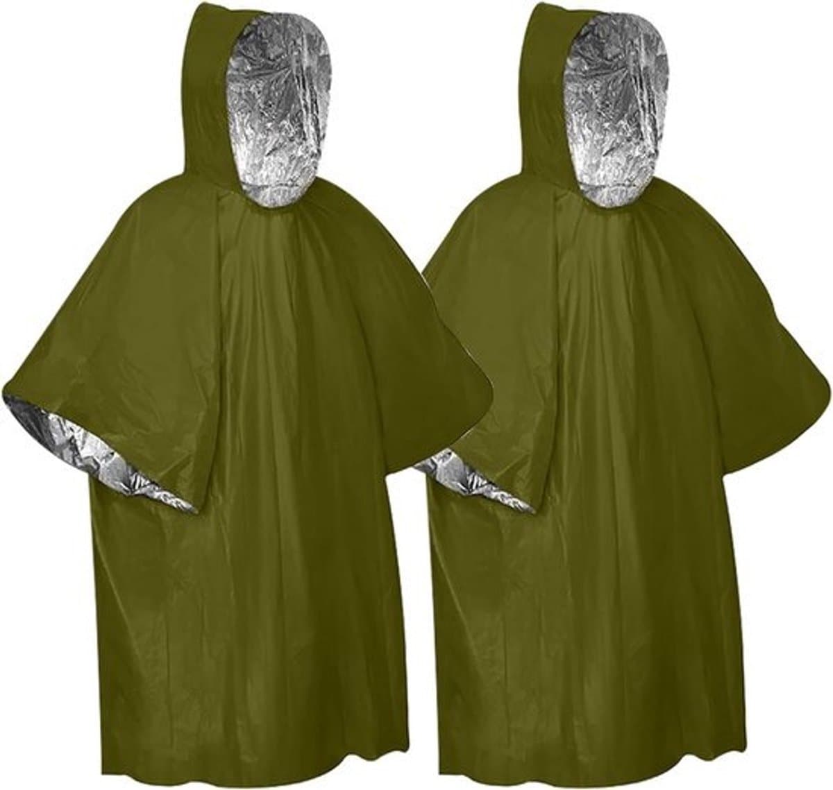 4x Nood Survival Poncho Set - Warmte Deken, Regenjas en Bivakzak voor Kamperen en Noodgevallen