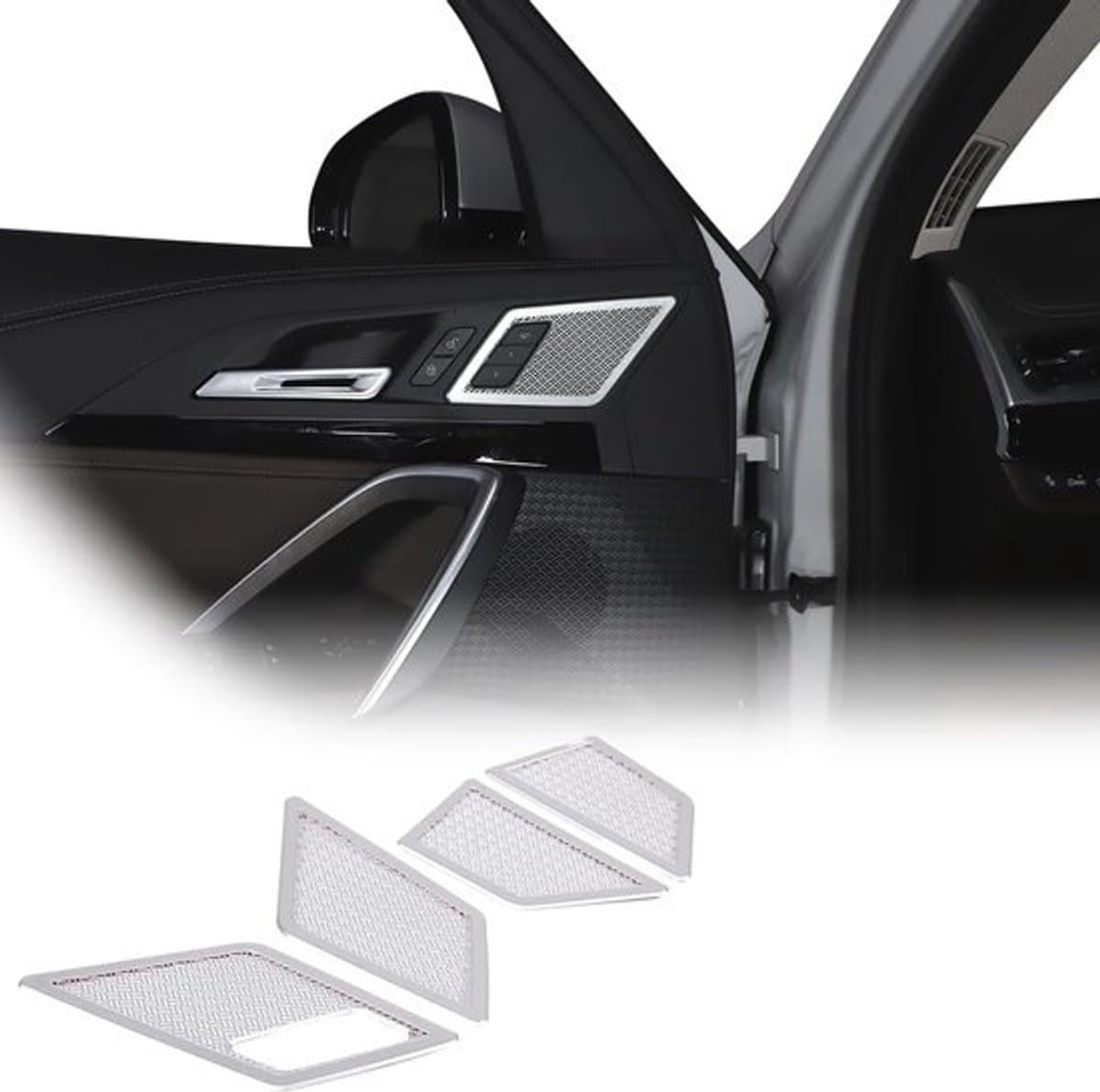 Luidsprekerhoezen - Audioafwerking - Auto-interieur - Roestvrij staal - Zilver