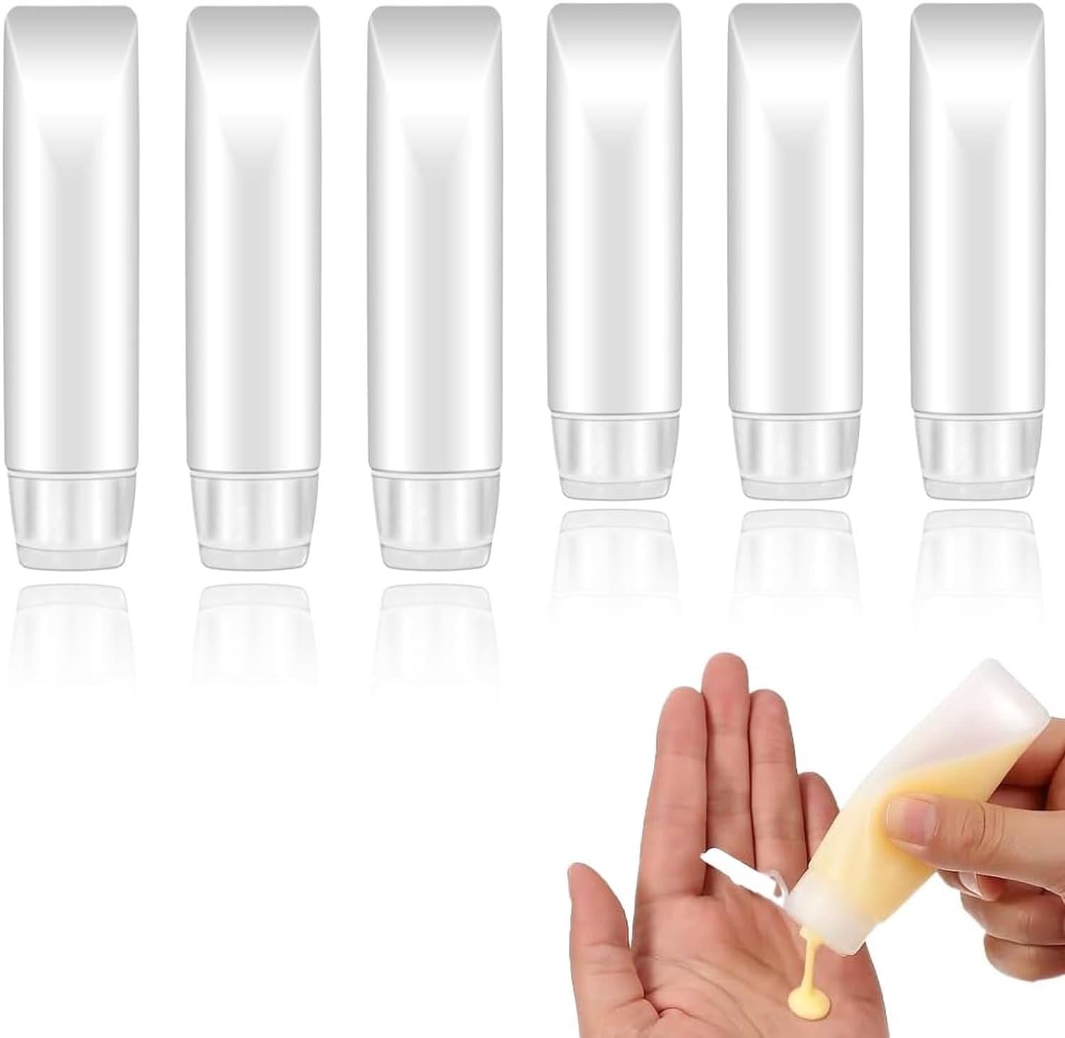 Reisflessen set 6 stuks - 30/50ml transparant - lekproof ontwerp - ideaal voor shampoos en lotions - ShopVlot