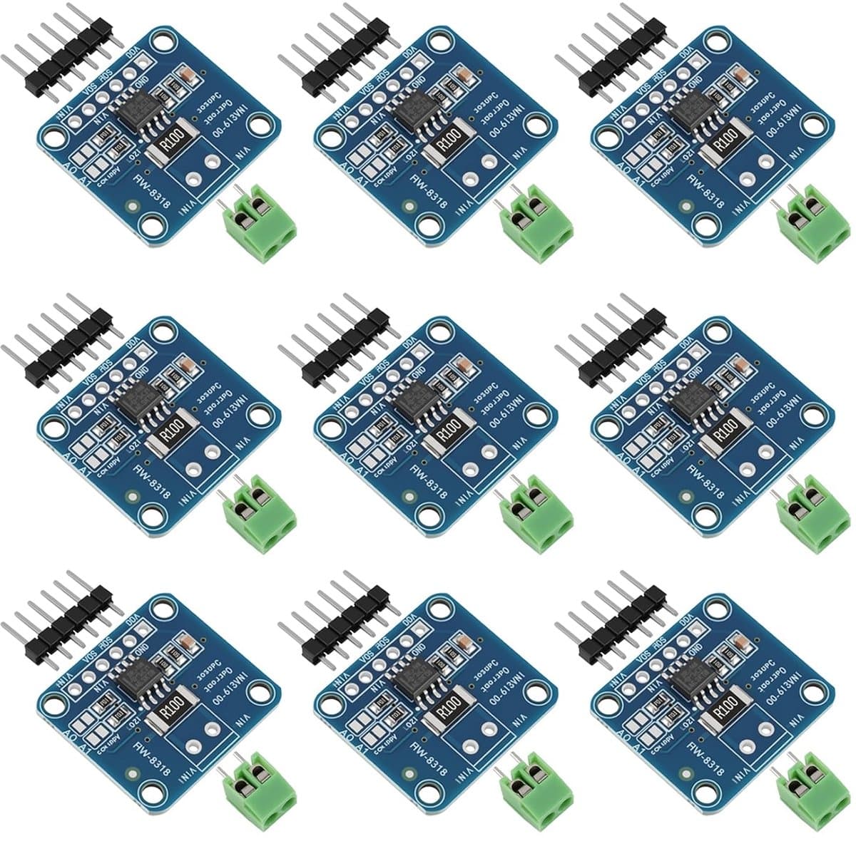 9pcs INA219 I2C Sensor Module, Module Current and Power Sensor I2C Bidirectional High Precision 0 to 26V, Real-time - ShopVlot