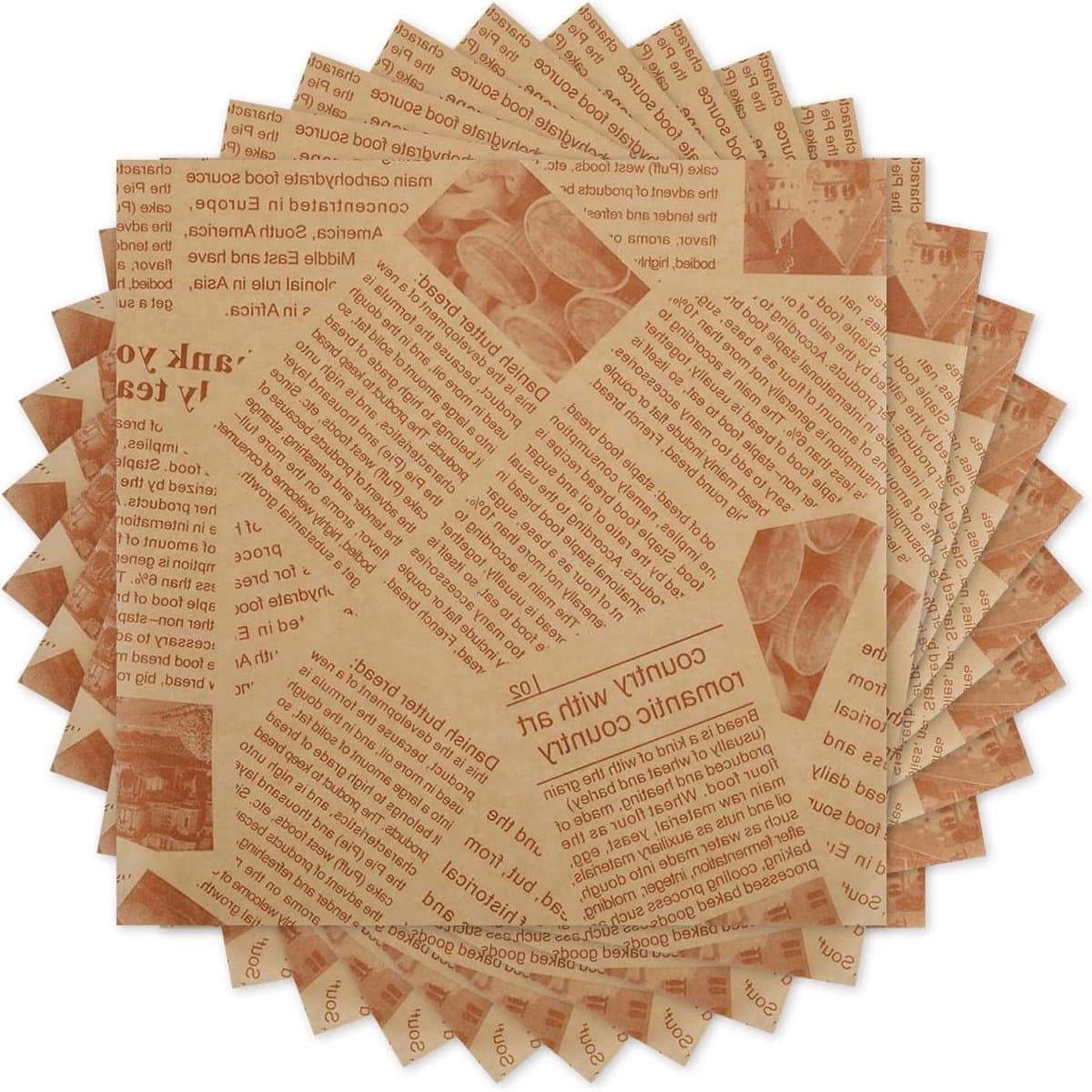Cosensi - Voedingsdagboek Vetvrij Papier voor Voedselverpakkingen - 100 Stuks - 22 x 22 cm