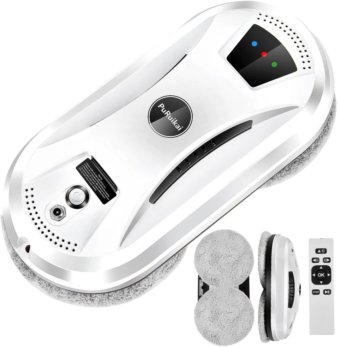 Lunekiss ultradunne raamreinigingsrobot – elektrische robot glazenwasser met afstandsbediening – 80 W – wit