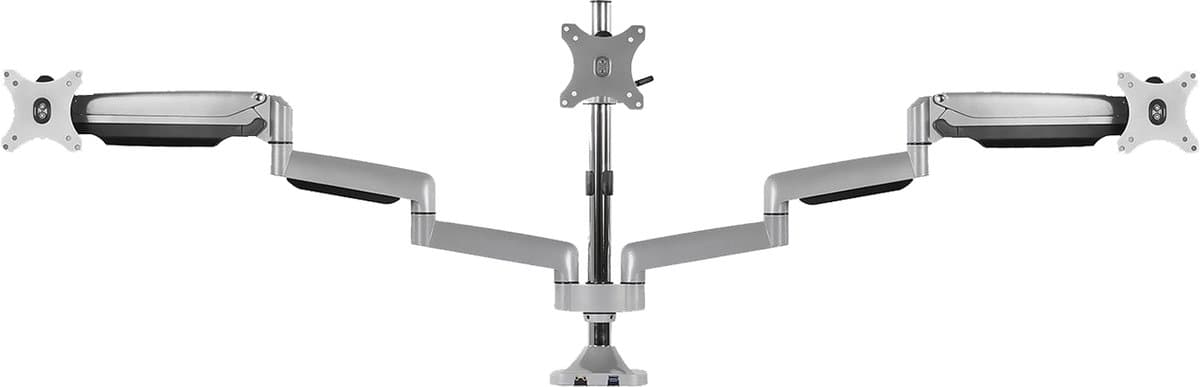 ICY BOX IB-MS505-T Monitor-tafelbeugel 3-voudig 25,4 cm (10) - 81,3 cm (32) Draaibaar, In hoogte verstelbaar, Kantelbaar, Zwenkbaar