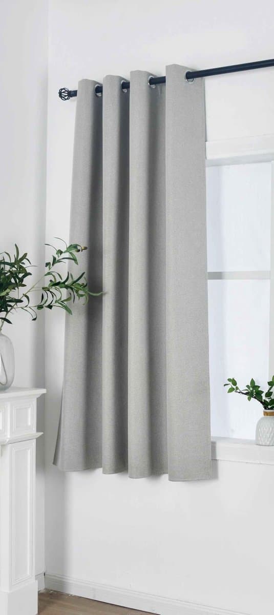 Ibenzoa® Stijlvolle verduisteringsgordijn met visgraatpatroon in zandkleur 175x145 cm
