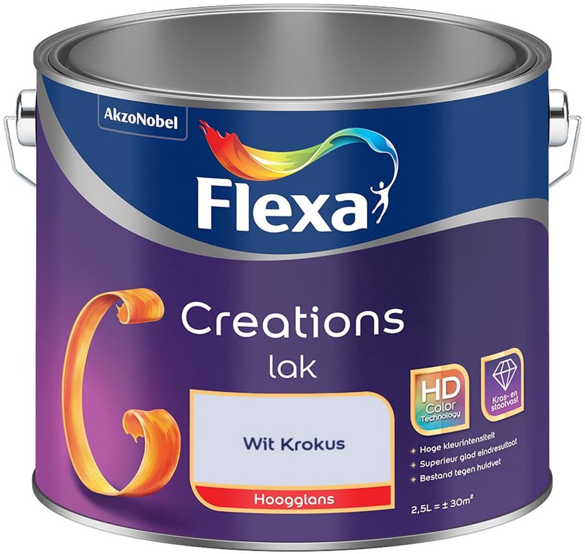 Flexa - Creations Lak Hoogglans - Wit Krokus - Mengverf - 2.5 L