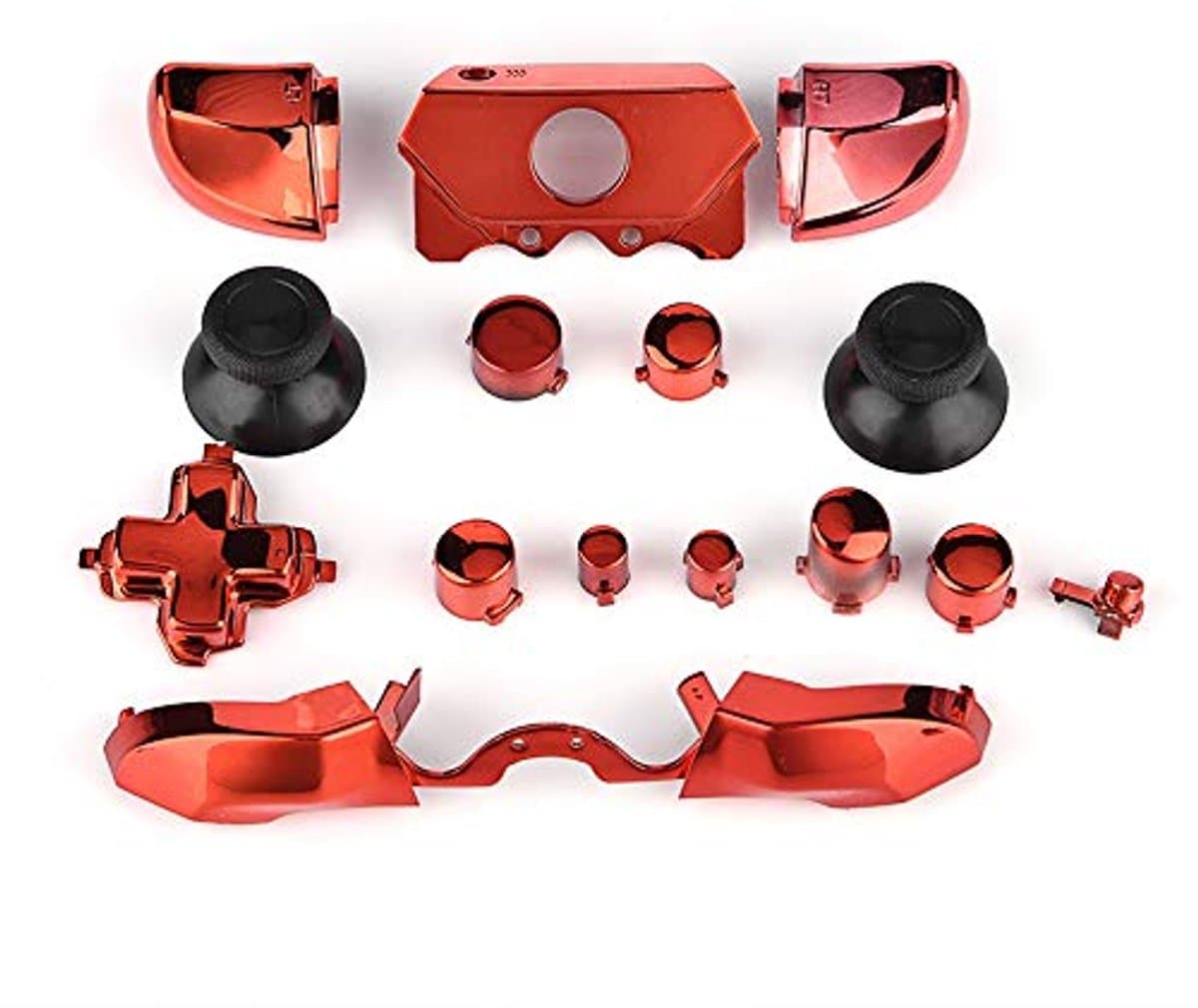 Replacement Button Kit Full Mod Replace Part Compatible with One Controller 3.5mm Jack(Red)