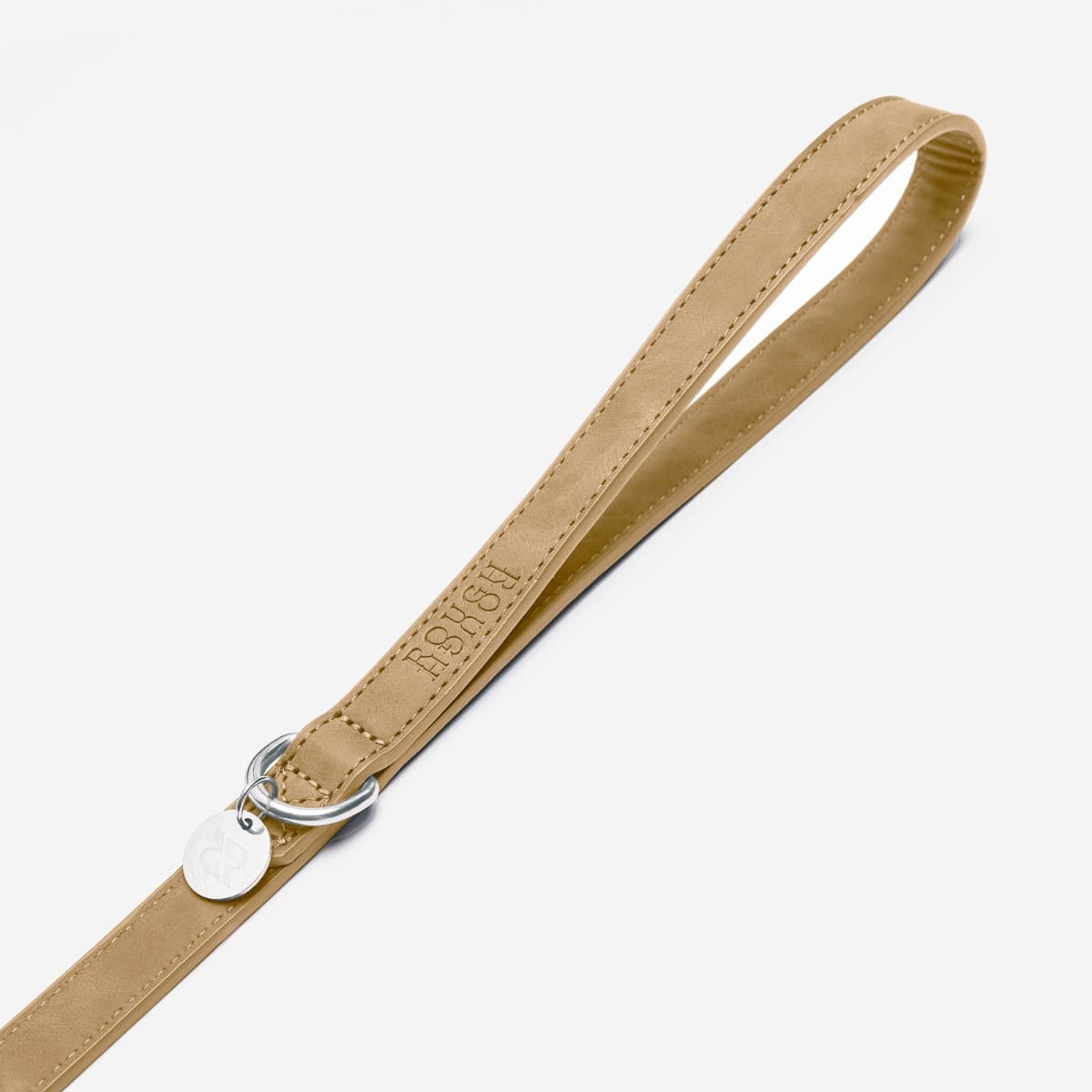 Rough Rough Leren Hondenriem - 130cm - Stevige Lijn Voor Grote en Kleine Honden - 1.3 Meter vaste lengte - Beige Leer (vegan)