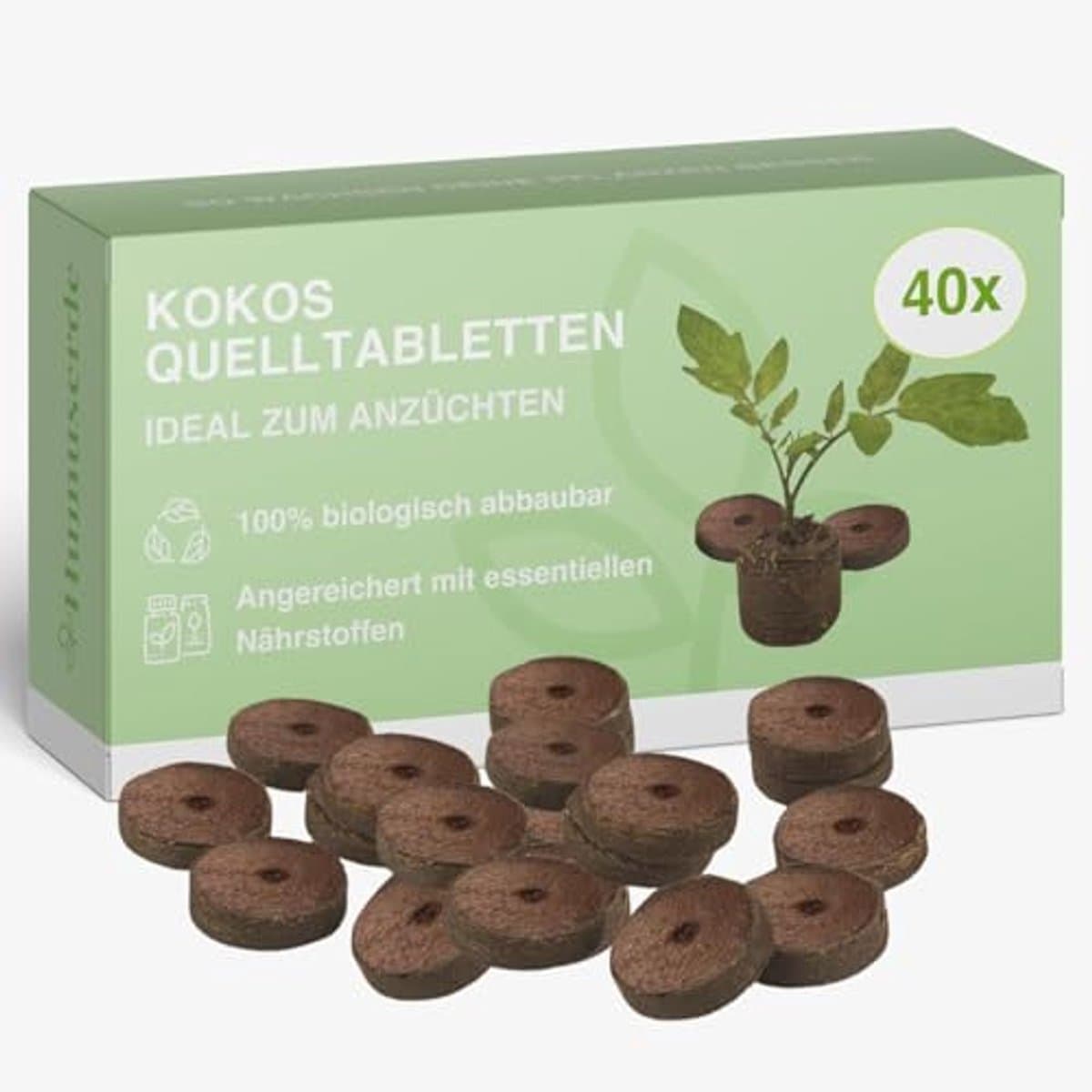 Kokostabletten voor Plantenteelt - Turfvrije Zweltabletten voor Groenten, Bloemen en Kamerplanten (40 Stuks)