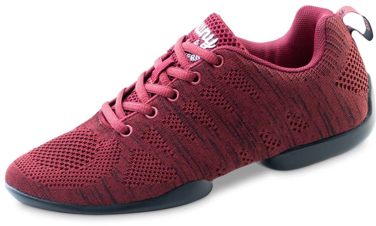 Anna Kern Suny 135 - Rode Danssneakers met Splitzool voor Dames - Spinpoint - Uitneembaar voetbed - Salsa, Bachata, Latin, Jazz - SUNY - 135 - Rood - 40