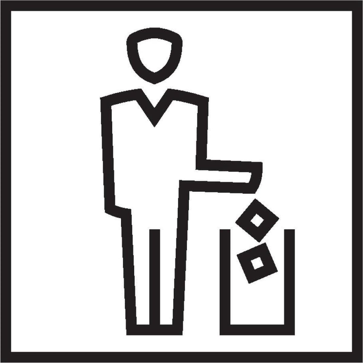 Sticker prullenbak 200 x 200 mm