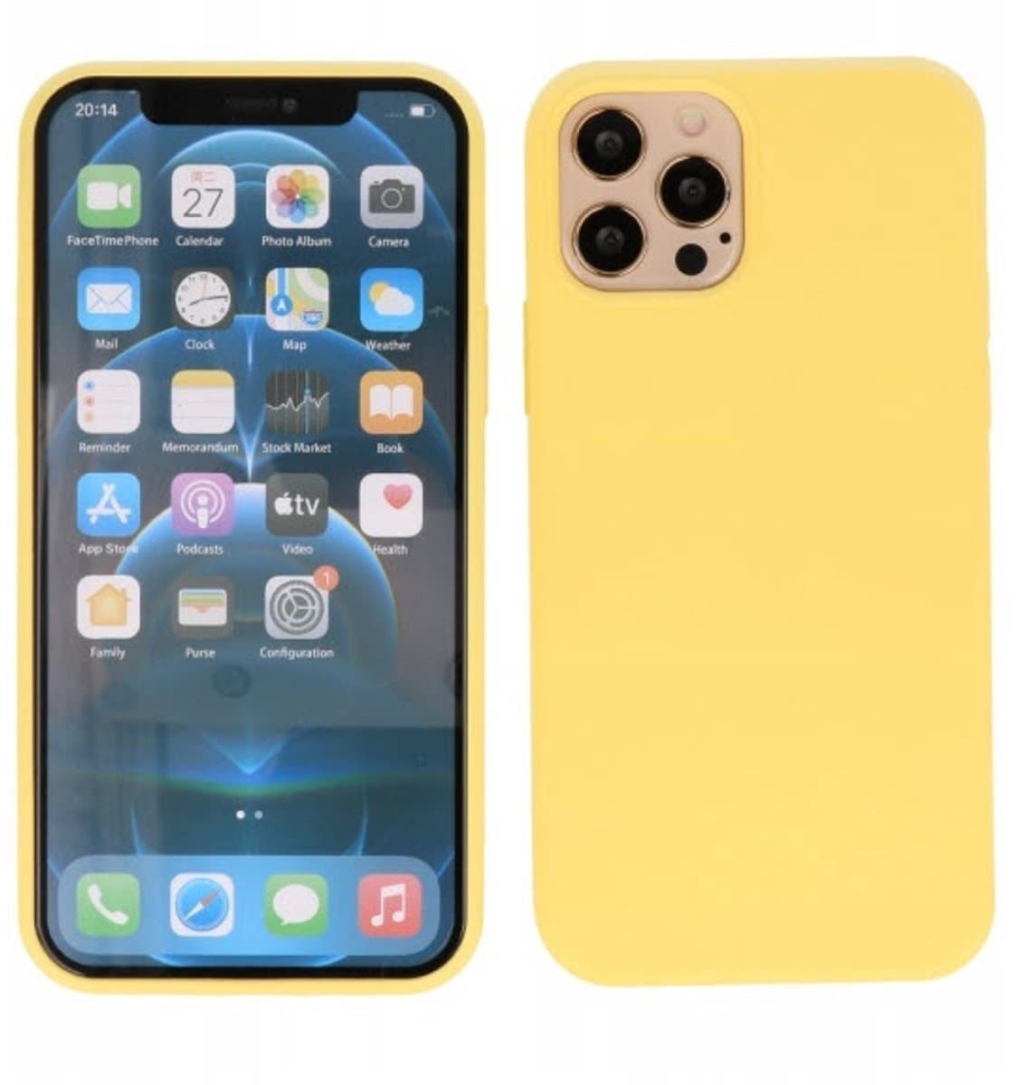 Geschikt voor iPhone 13 - iphone 14 TPU hoesje met camera bescherming - TPU back cover - geel