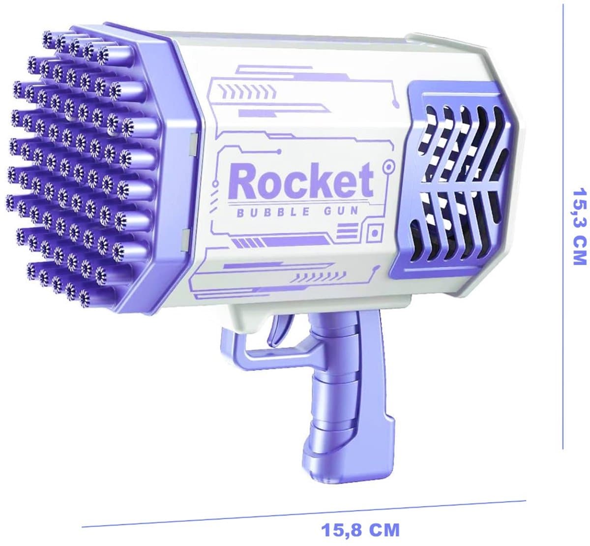 SEVENMOON® LED Bubble Bazooka - Bellenblaas Geweer met 1000 Bubbels en Kleurrijke LED Lichten - Paars