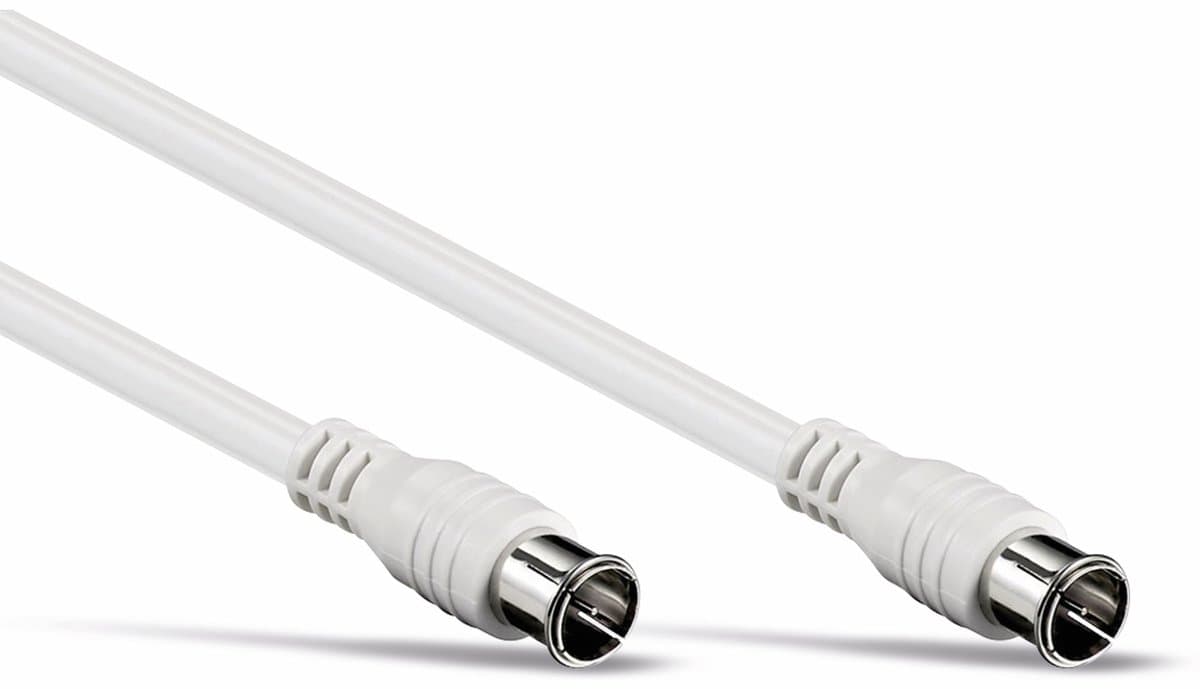 F-quick (m) - F-quick (m) coaxkabel / recht - wit - 1,5 meter