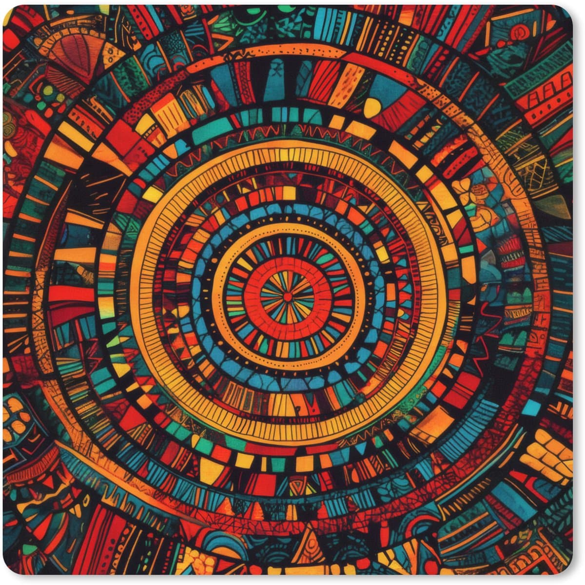 Muismat XXL 40x40 cm - Bureau onderlegger - Bureau mat Mandala - Cirkels - Patronen - Bureaumat - Gaming mousepad xl - Bureaulegger groot - Computer deskmat