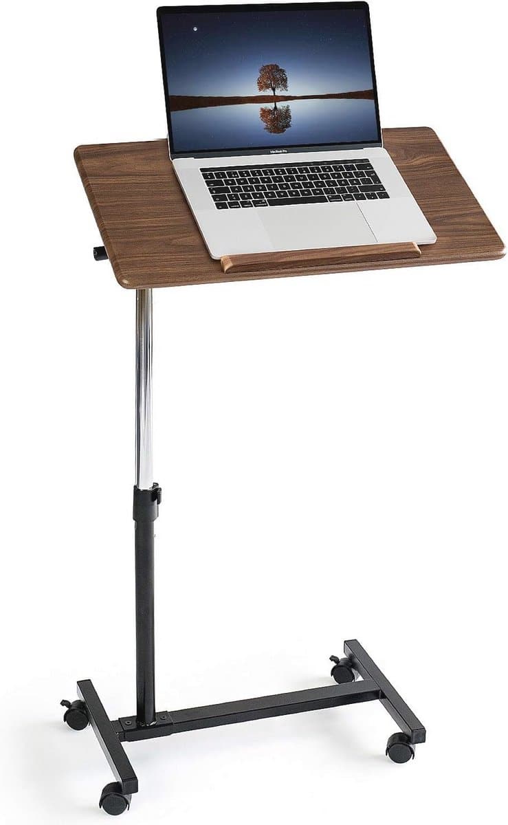 Mobiel rollend laptopbureau voor thuiswerken - Verstelbaar en 360° draaibaar