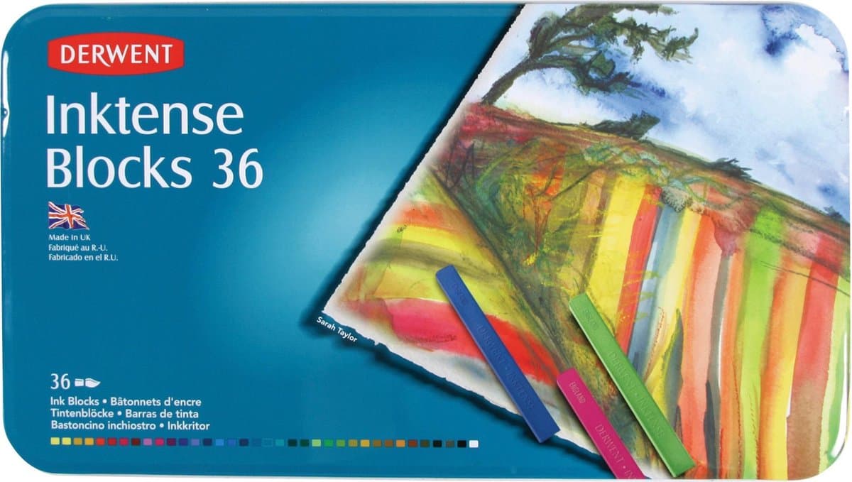 Inktense Blocks blik met 36 krijtjes