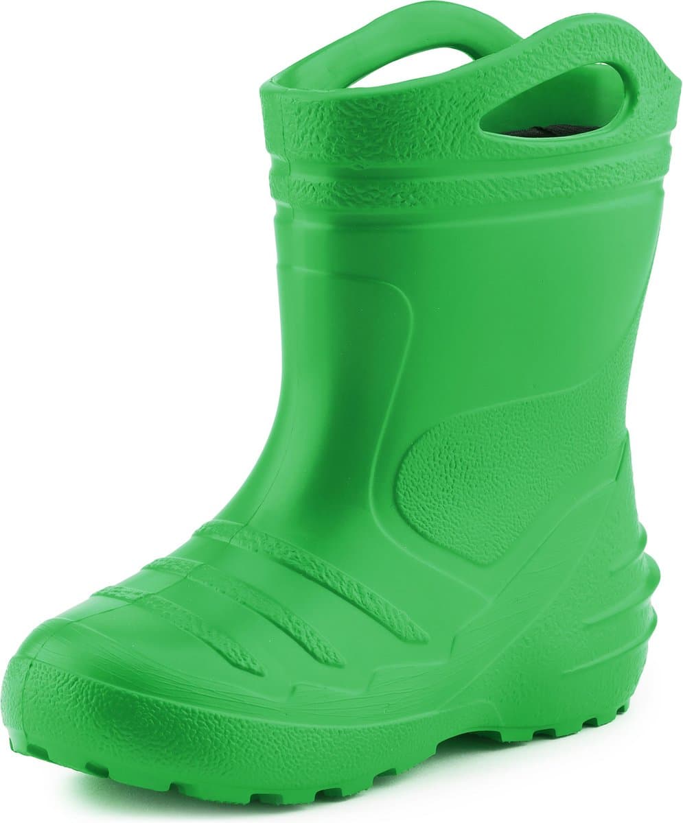 Ladeheid LA-KL-051 Kinder Regenlaarzen - Rubber - met Binnenschoen en Grepen - Waterdicht - EVA - Wasbare Binnenschoen – Groen – 28
