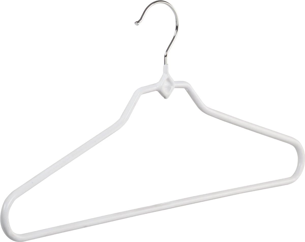 De Kledinghanger Gigant - Broekhanger - Volwassenen - 8348 - 10 Stuks - metaal - Wit - Anti-slip Coating - 40 cm - Pantalonhanger - Kledinghanger - Kleerhanger (8348_01/10)