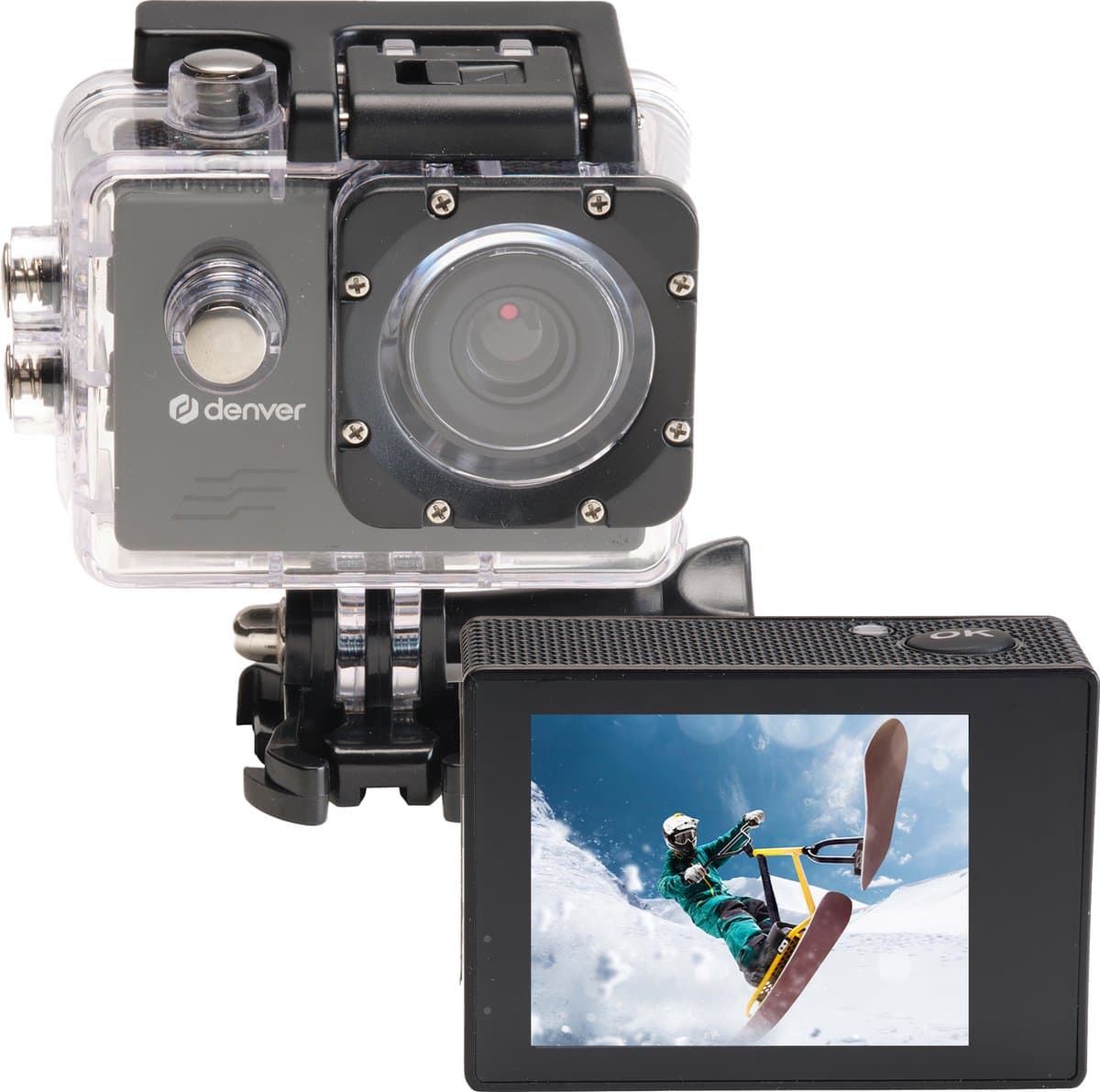 Denver Action Camera HD - 5MP - Foto & Video - 30M Waterdicht - Incl. Accessoires - ACT324