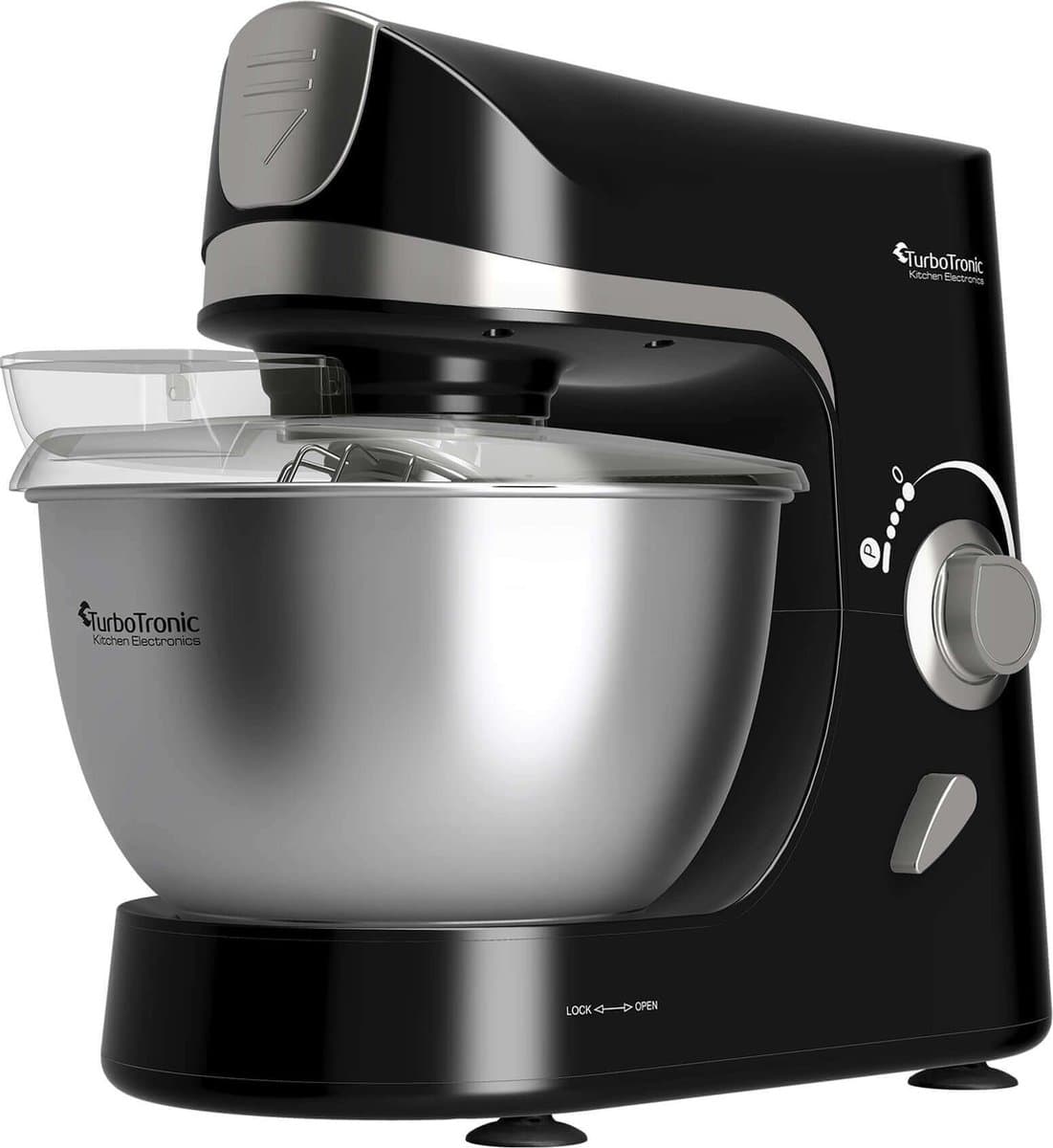 TurboTronic TT-002 Pro-Mix Keukenmachine - Foodprocessor - Staande Keukenmixer- keukenrobot- 5 Liter - 2000W - Zwart