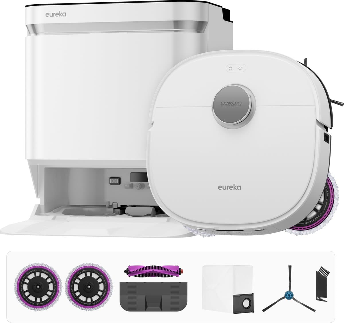 Eureka - J15 Pro Ultra white - Robotstofzuiger met dweilfunctie - zelfreinigend basisstation