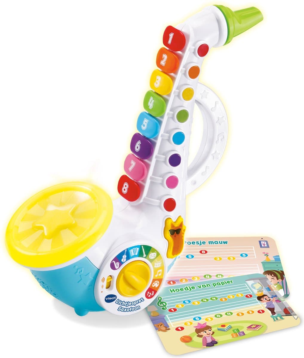 VTech Lichtjespret Saxofoon - Interactief Speelgoed - Inclusief 9 Speelstanden - Speelgoed vanaf 2 jaar