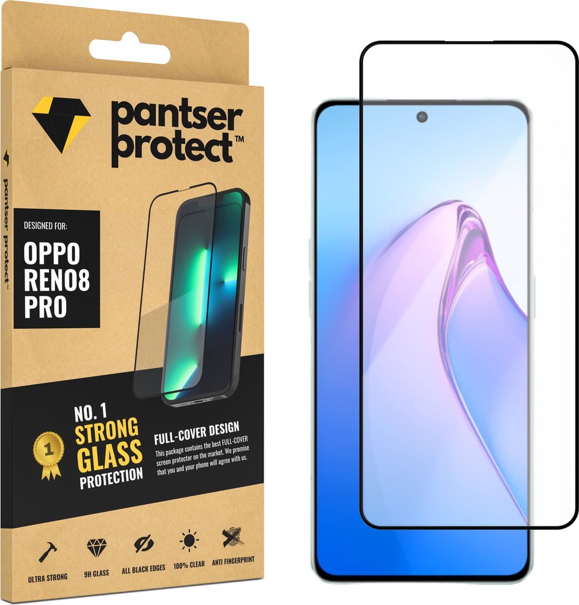Pantser Protect™ Glass Screenprotector Geschikt voor OPPO Reno8 Pro - Case Friendly - Premium Pantserglas - Glazen Screen Protector OPPO Reno 8 Pro