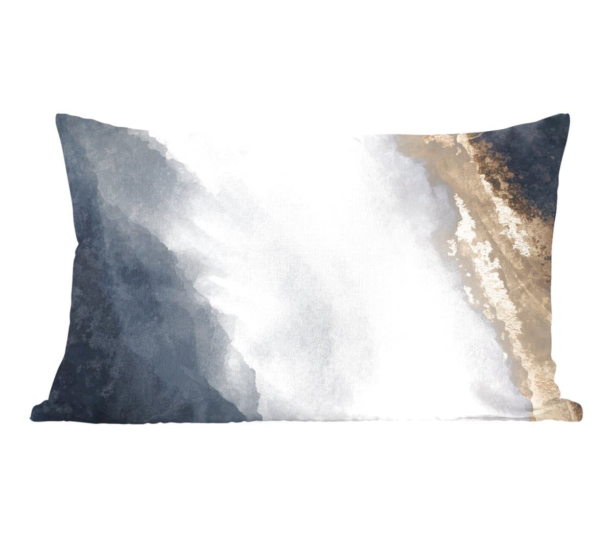 Sierkussens - Kussentjes Woonkamer - 50x30 cm - Abstract - Verf - Goud - Zwart - Marmer