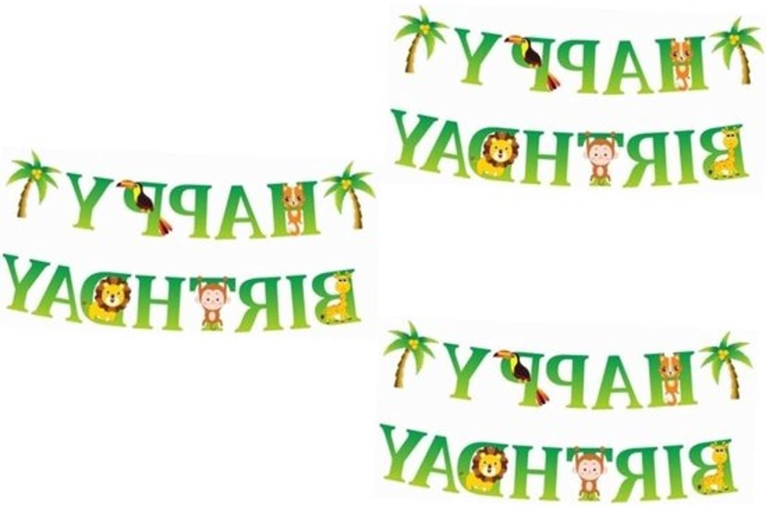 Papieren - hangende banner - Feestelijk spandoek - Versiering voor verjaardagen - Speciale letters - 3 stuks - Gekleurd