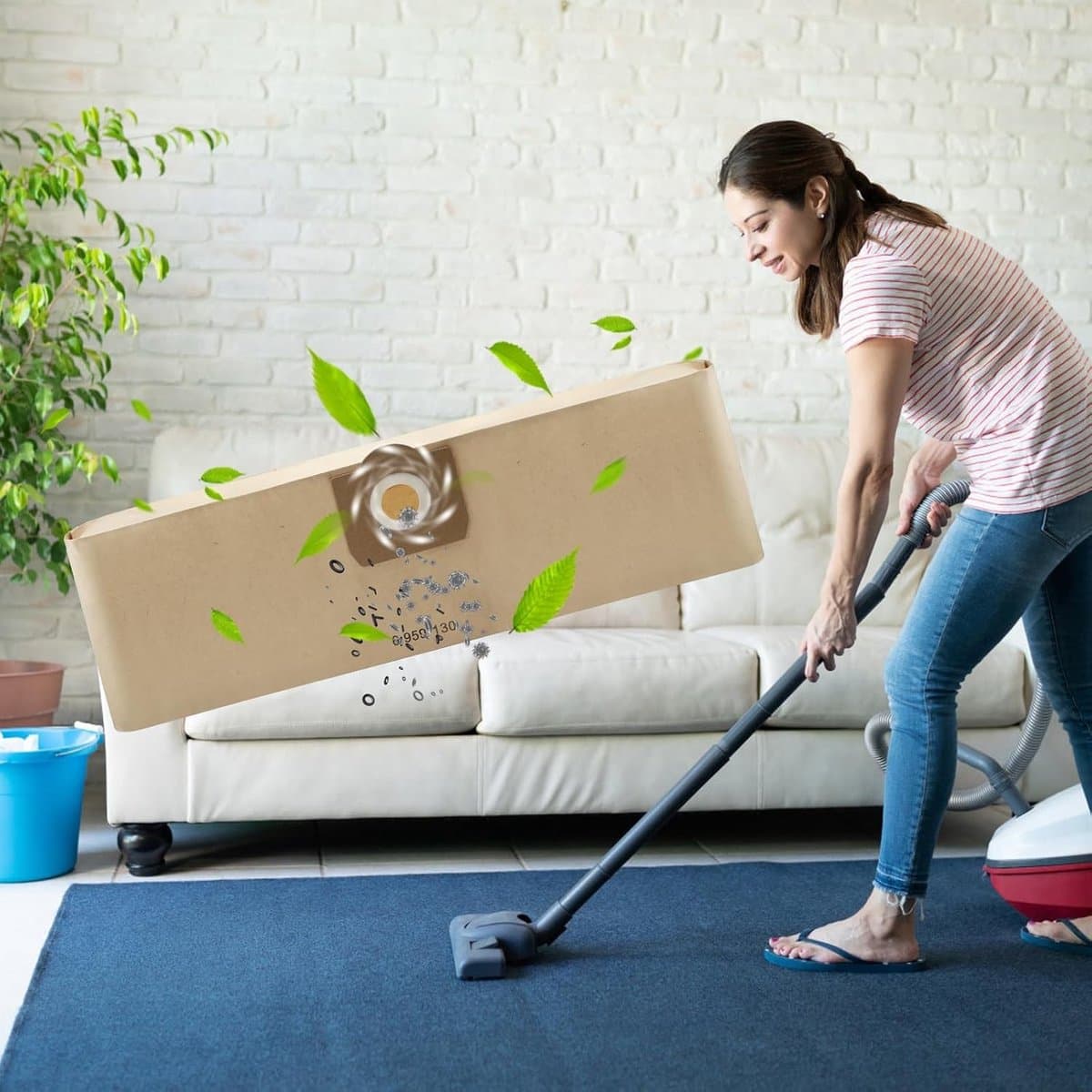 Pack van 4 Universele Stofzakken voor Kärcher WD3 - Papieren Filters voor Stofzuigers, Ideaal voor Huishoudelijk Gebruik