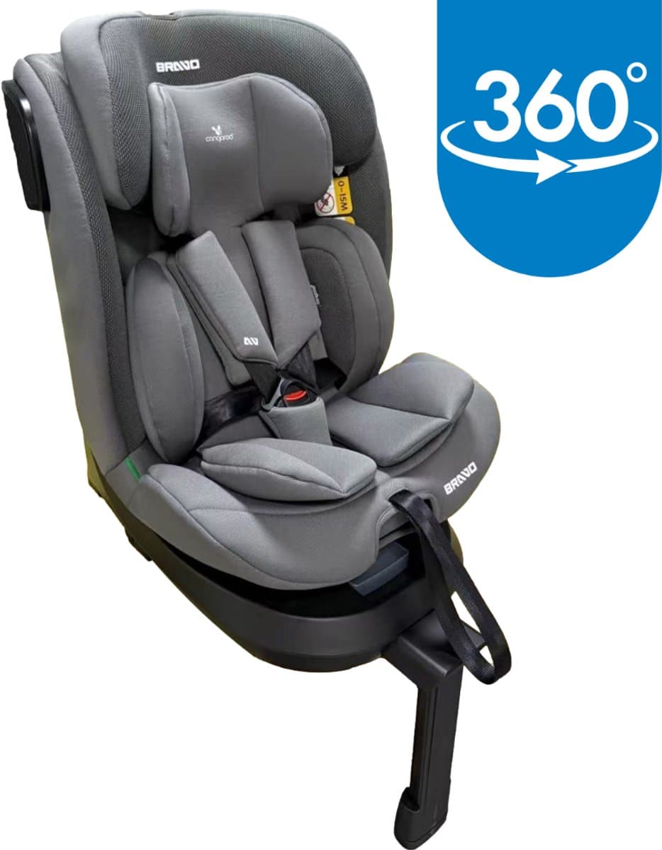 Cangaroo Bravo Grey 40-150 cm 360° i-Size Autostoel