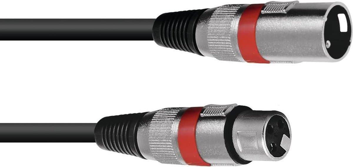 OMNITRONIC xlr kabel 3pin 3m bk/rd