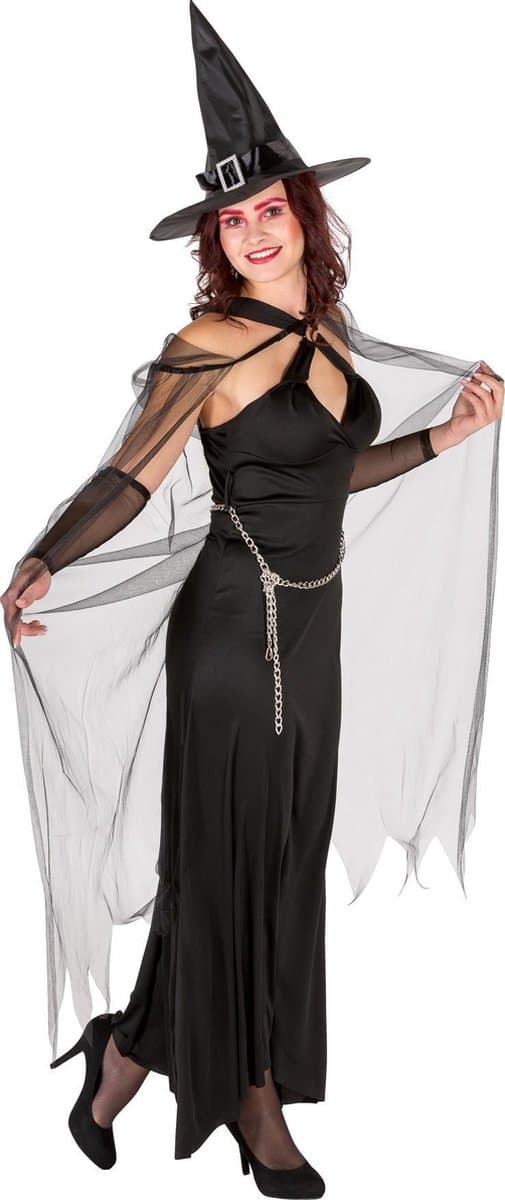 dressforfun - Vrouwenkostuum koningin der duisternis L - verkleedkleding kostuum halloween verkleden feestkleding carnavalskleding carnaval feestkledij partykleding - 300034