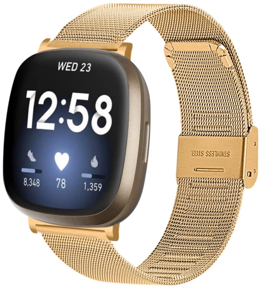 Voor Fitbit Versa 4 / Sense 2 Milan Buckle metalen horlogeband (goud)