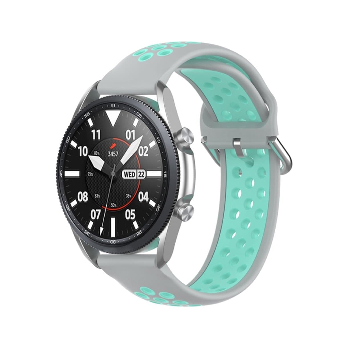 Voor Galaxy Watch 3 45 mm siliconen sportband in effen kleur, maat: gratis maat 22 mm (roze)