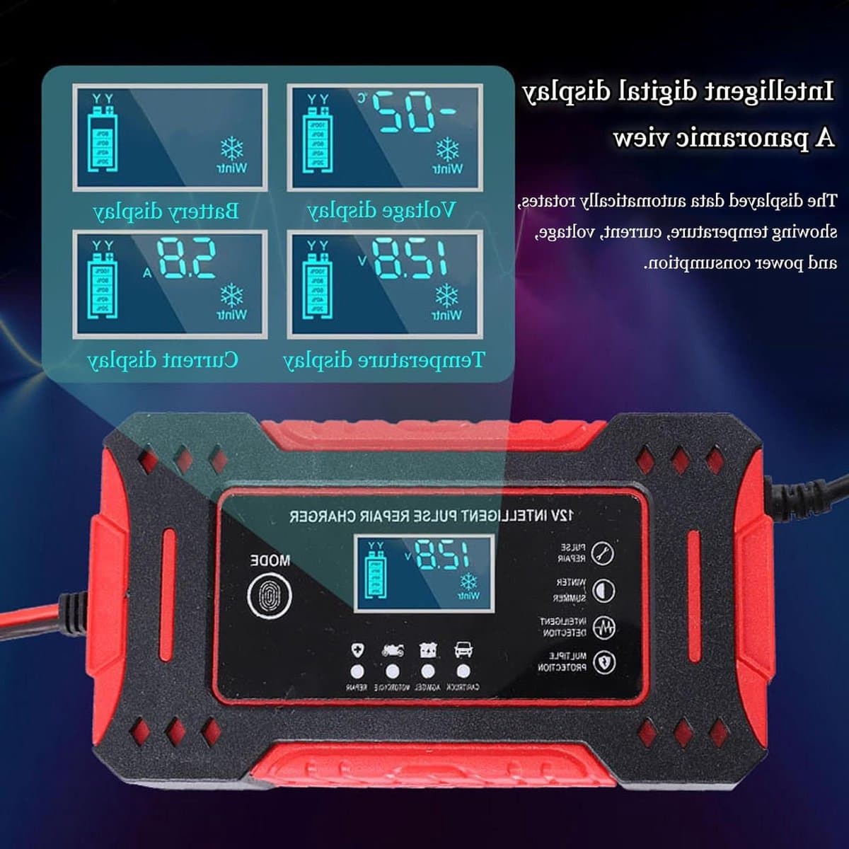 Motorfiets Acculader - Druppellader Motor - Accu Onderhoud - Automatische Laadregeling - 12V - Geel