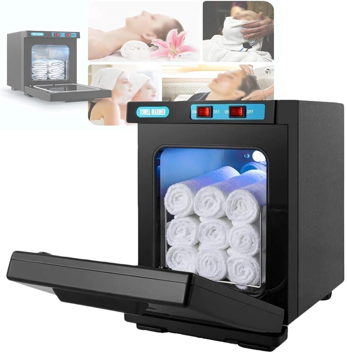 Velmio Handdoek Verwarmer - Towel Warmer - Handdoekverwarmer Elektrisch - Handdoekwarmer - Tot 70°C - 5L - voor 8-12 stuks - Zwart
