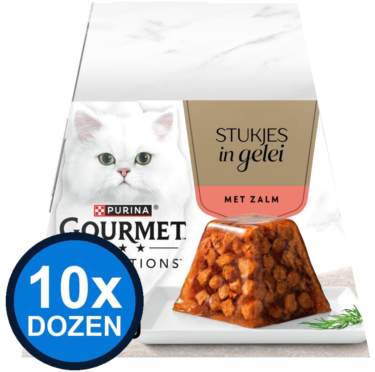 10x Gourmet - Revelations Gelei Zalm - Kattenvoer Natvoer - doos 4x57g