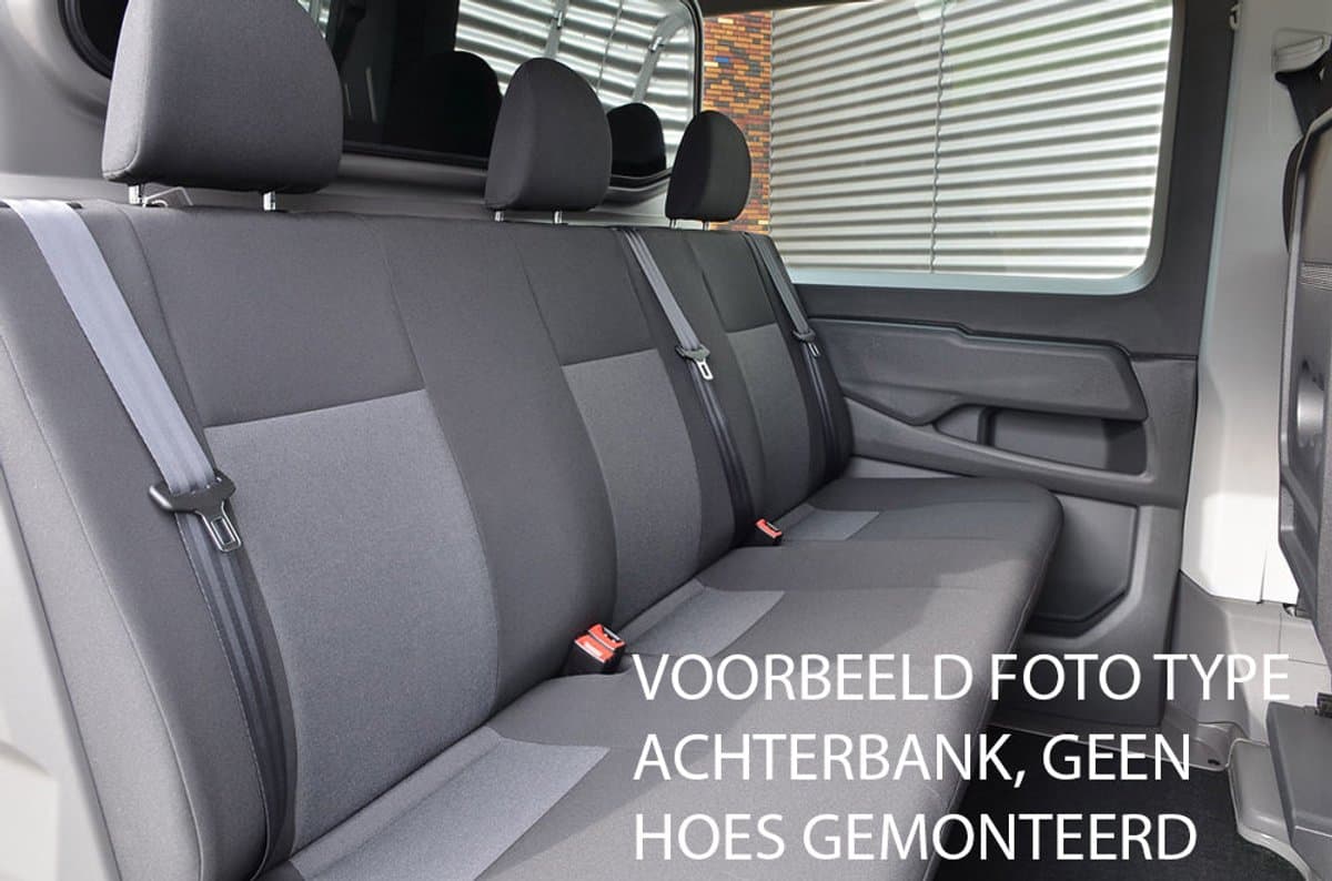 Pasvorm stoelhoezen Renault Trafic (dubbel cabine) 2014-heden (1 zitting en 1 rugleuning - breedte 164cm) - Stof zwart
