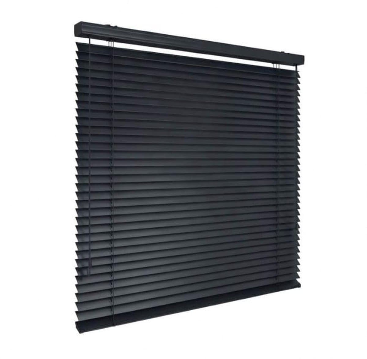 time4blinds - Jaloezieën voor Binnen - Aluminium Jaloezieën - 2100x1800mm, Bediening Links - met Lamellen van 50mm - Montage aan Wand of Plafond, met Boren - voor Thuis & Kantoor - Antraciet