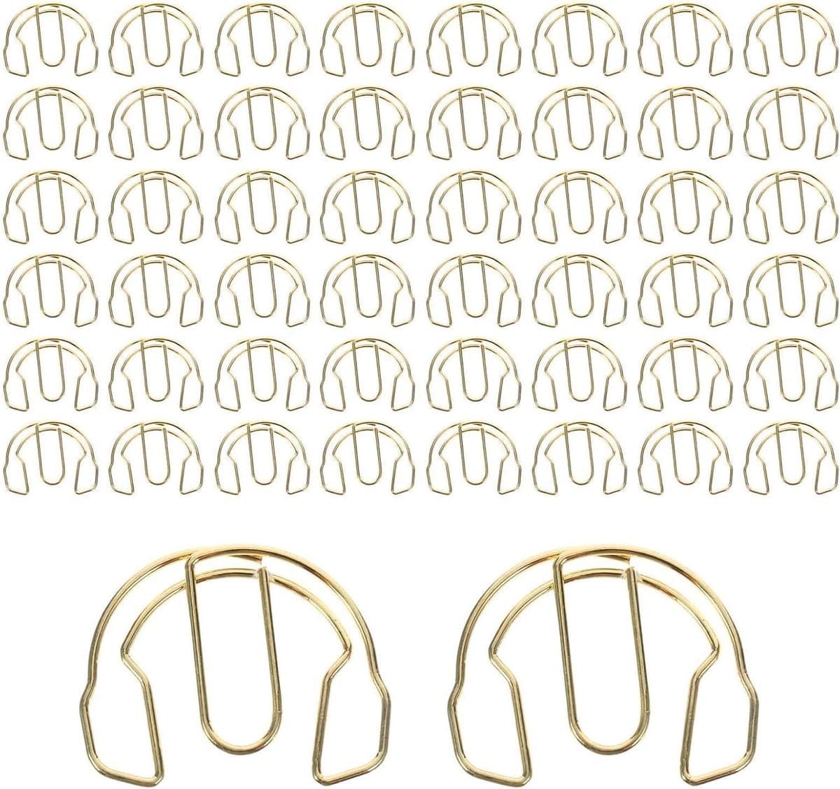 Paperclips - Metalen clips - Documenten organiseren - Koptelefoonvorm - 50 stuks - Goud